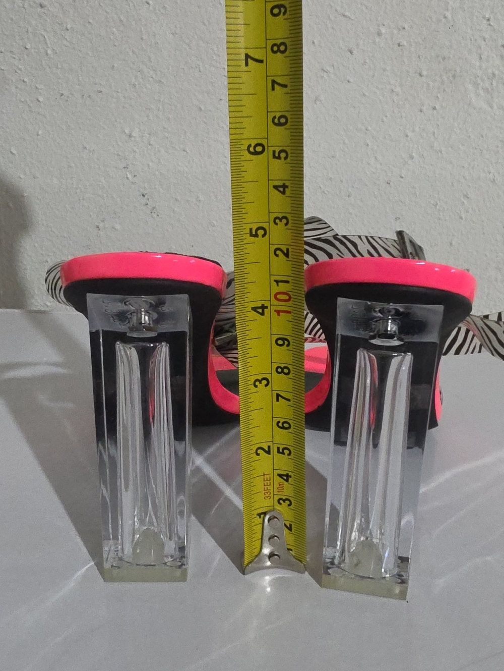 Cape Robbin Neon Pink Sandals with Zebra Straps Sz. 10 - Picture 4 of 5